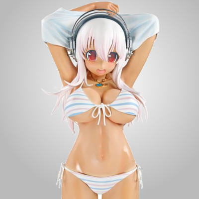 (image for) Super Sonico 1/2 Suntanned Stripe Bikini Pre-owned A/A